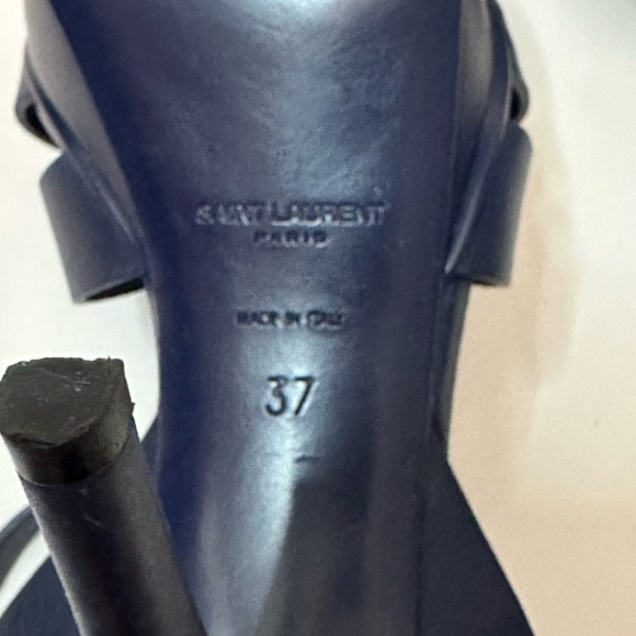 YSL Blue Leather Tribute Platform Sandals Size 37 - Picture 6 of 9